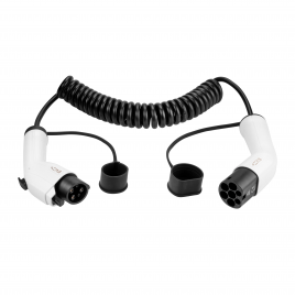 EV charging cable Type 1 to Type 2 Spiral 16A 1 Phase