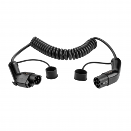 EV charging cable Type 1 to Type 2 Spiral 32A 1 Phase