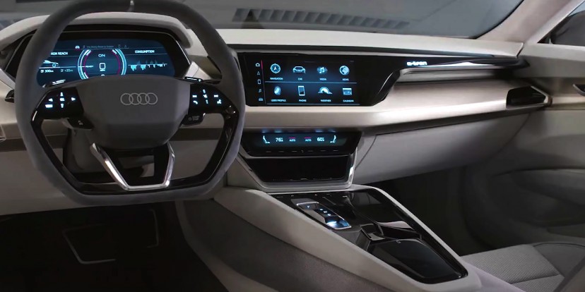 Audi A6 e-tron sähköauto sisätilat